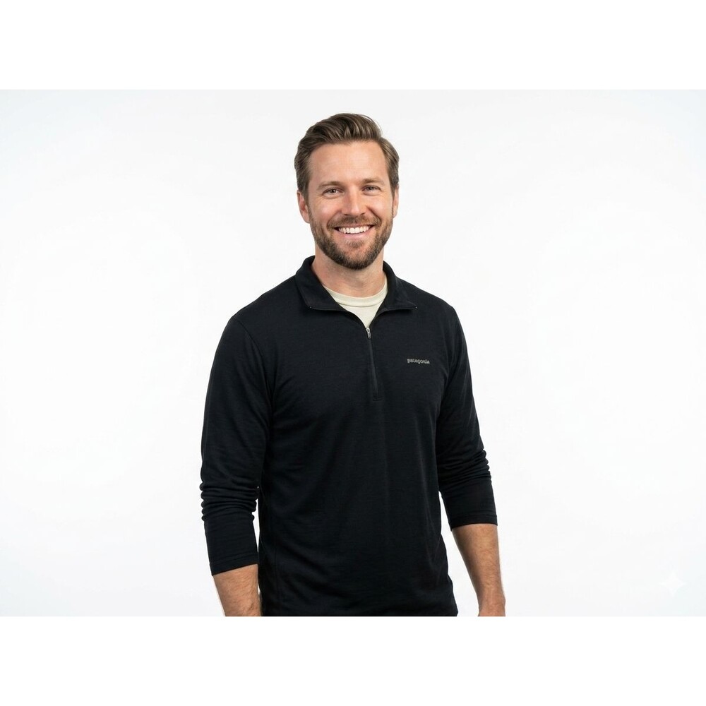 VTG Patagonia Capilene Midweight Zip T Neck Pullover Black Mens 2XL Made In USA